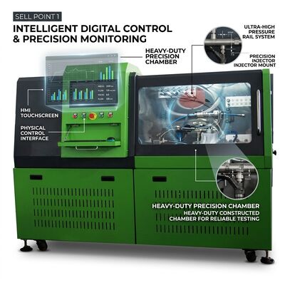 CRB-D1500 Banco de prueba de bomba de ferrocarril común con ventilador de trabajo pesado de enfriamiento 50.000+ horas de funcionamiento y control PLC simplificado