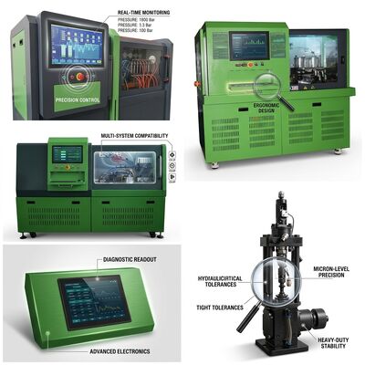 Banco de pruebas de bomba common rail inteligente conectada CRP-IoT con motor de 11Kw, presión de 2500 bar y monitorización remota WiFi